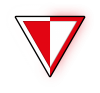 WStV-Logo, ein auf der Spitze stehendes Rot-Weiß zweigeteites Dreieck mit gegenfärbigem Rand